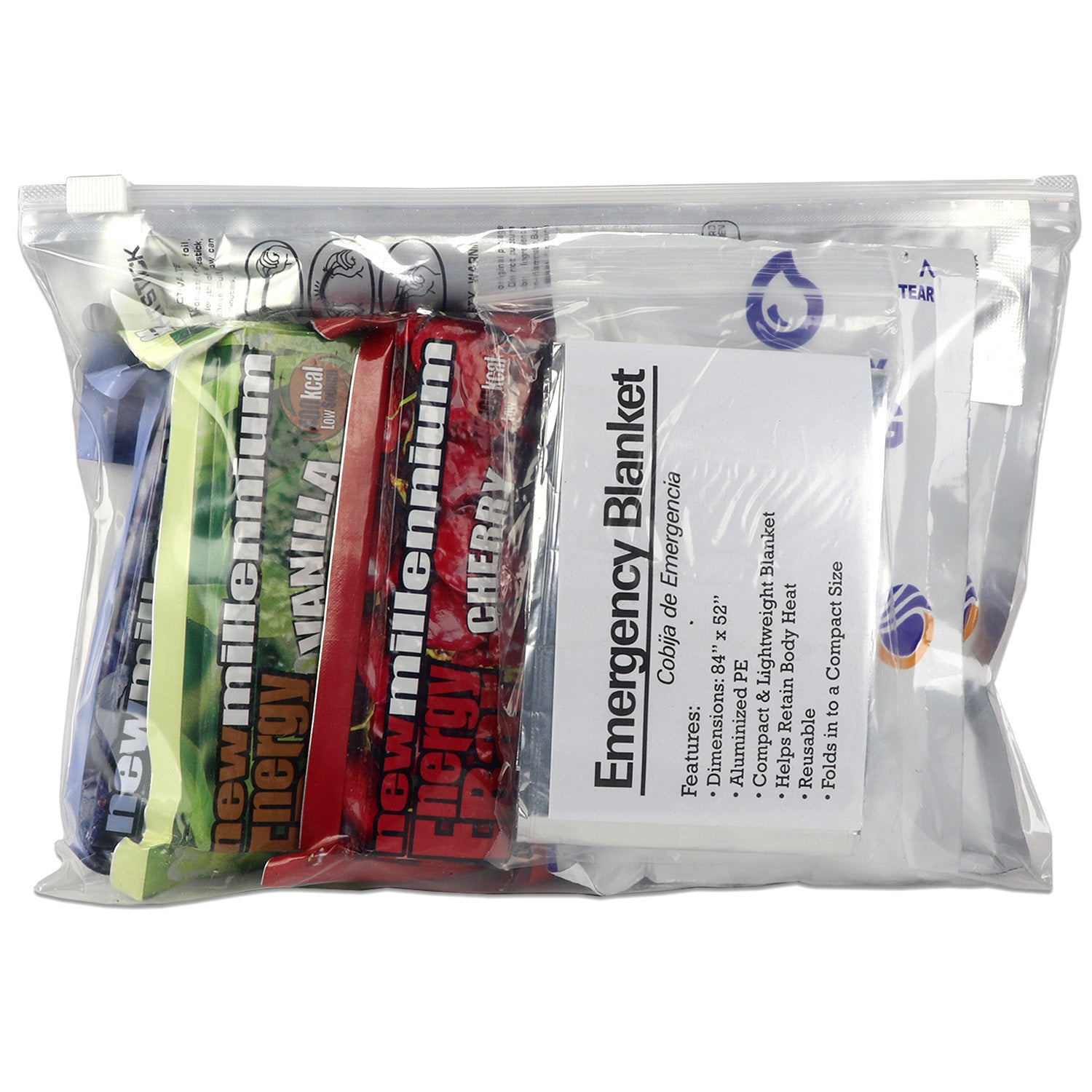 Quake Kits 1 Day Quick Grab Kit in Resealable Bag