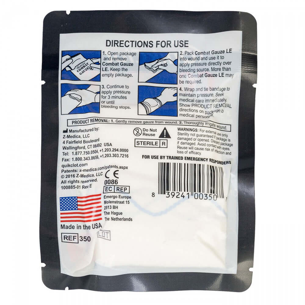 QuikClot Combat Gauze, Z-Fold, Law Enforcement
