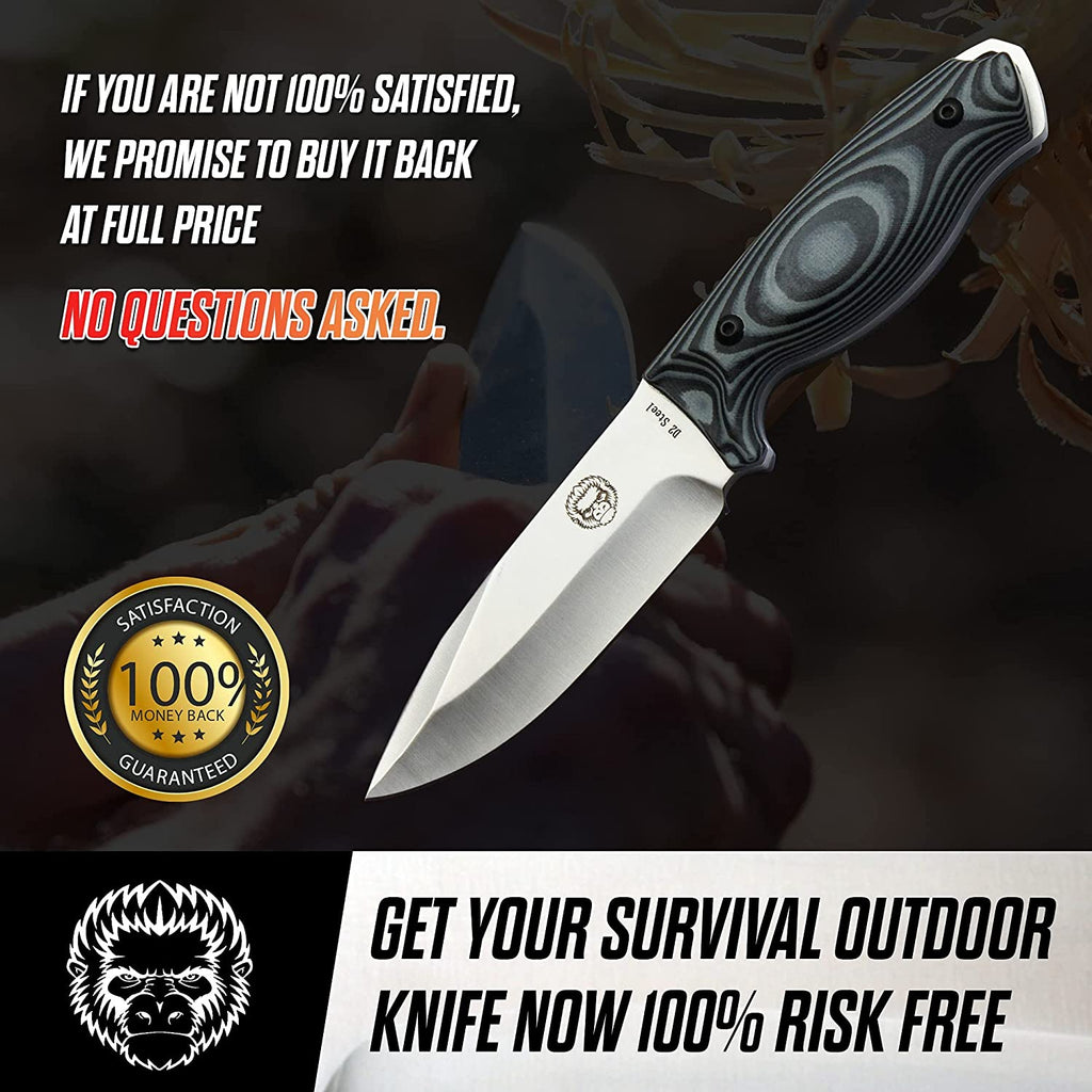 "The Silverback" Full Tang D2 Survival Camping Knife Gift Set