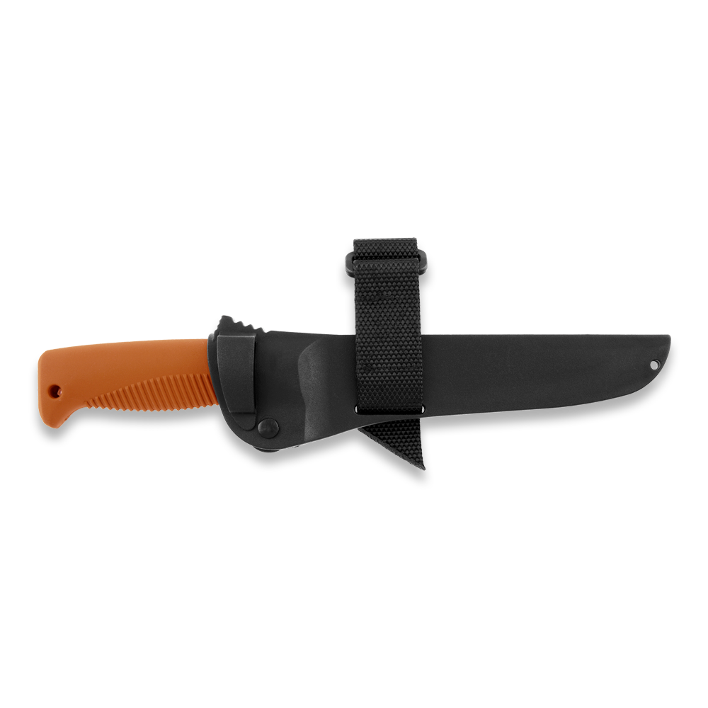 Peltonen M95 Ranger Puukko Black Cerakote Orange Handle
