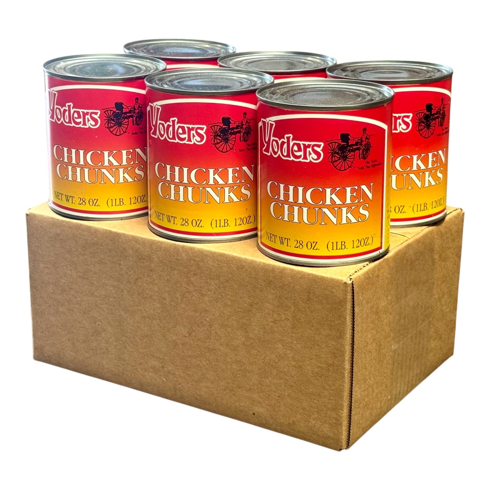 Yoder’s Canned Chicken Chunks | 28 oz can | Real USA Chicken | Fully Cooked | Shelf Stable Survival Food | 10+ Year Shelf Life | Ready to Eat | Ideal for Prepping, Storage & Camping