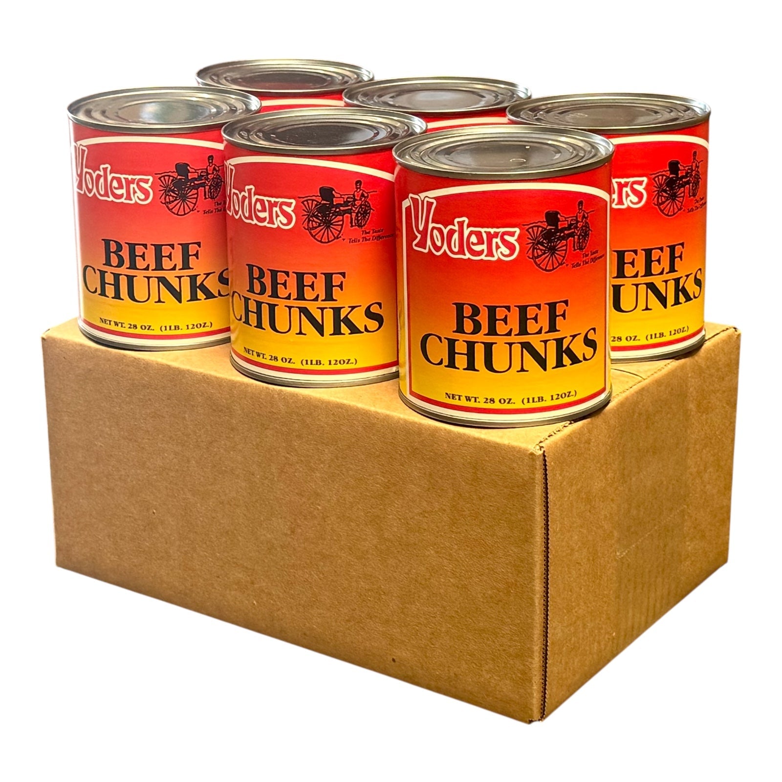 Yoder’s Canned Beef Chunks | 28 oz can | Real USA Beef | Fully Cooked | Shelf Stable Survival Food | 10+ Year Shelf Life | Ready to Eat | Ideal for Prepping, Storage & Camping