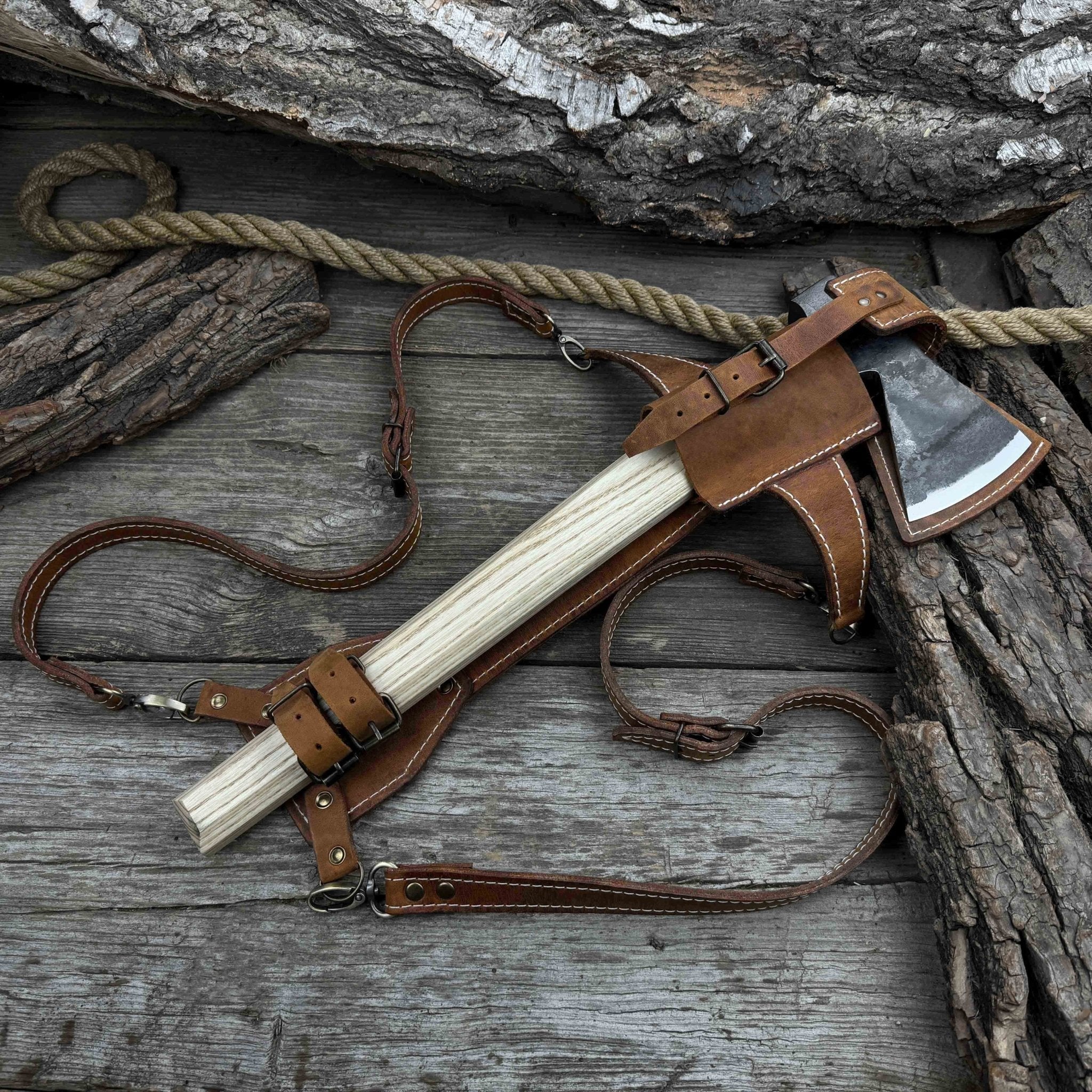 Bushcraft Hatchet with Leather Back Sheath (1.63 lb)