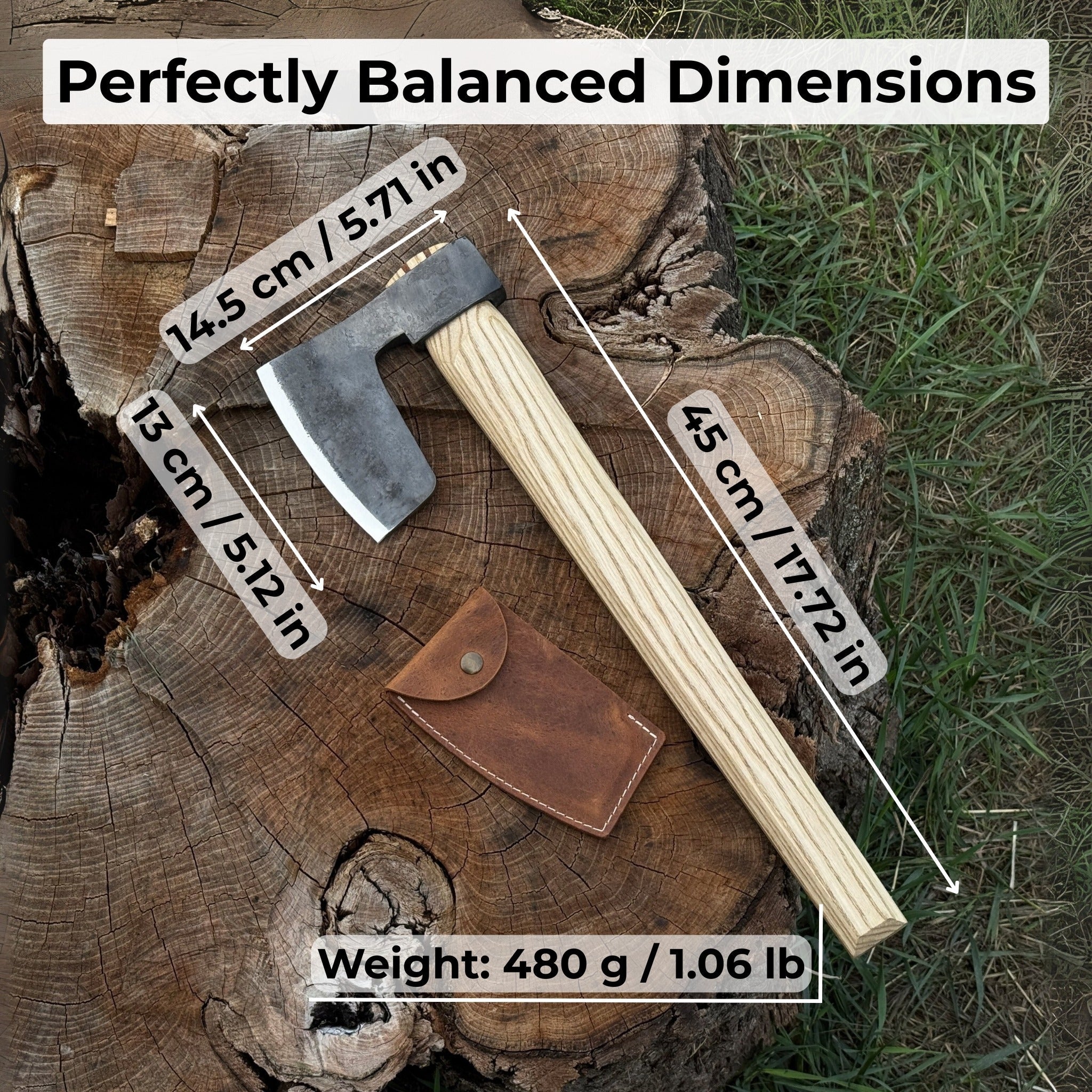 Bearded Axe with Leather Sheath (1.85 lb)